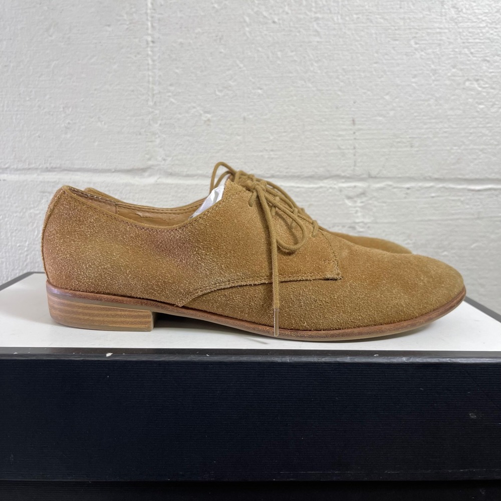 G.H. Bass & Co. Ella Brown Suede Oxford Flats Shoes‎ Lace up Women's Size 7.5 M
